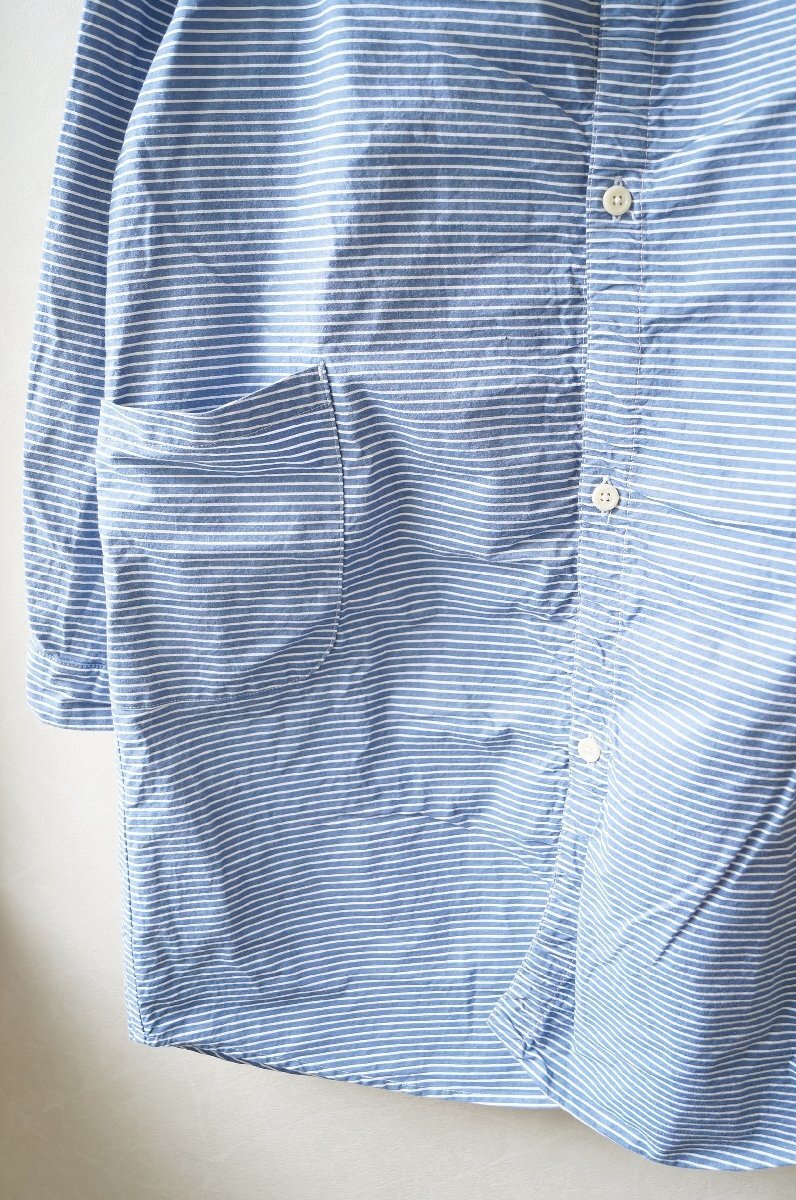 ★送料無料!! nisica (ニシカ) *ナチュラルコットン ボーダーシャツ チュニック/ ブルー /1* 古着のgplus広島 2511t3_画像4