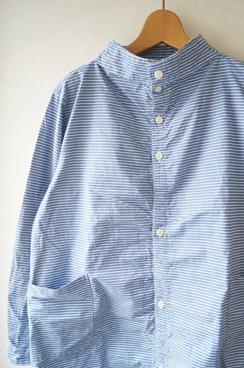 ★送料無料!! nisica (ニシカ) *ナチュラルコットン ボーダーシャツ チュニック/ ブルー /1* 古着のgplus広島 2511t3_画像3