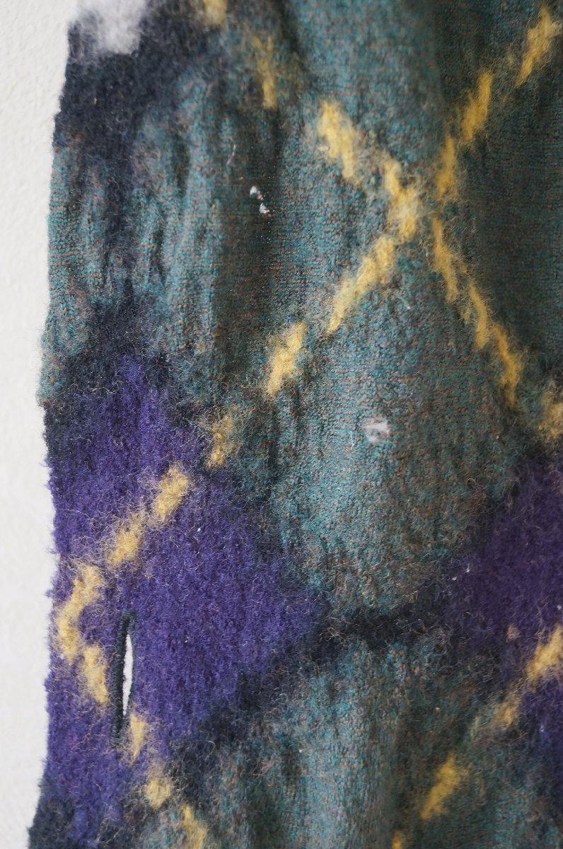 ★送料無料!KAPITAL / キャピタル*秋冬 チェック柄模様 縮絨ウール風 ストール マフラー*古着のgplus広島 2511t4_画像10