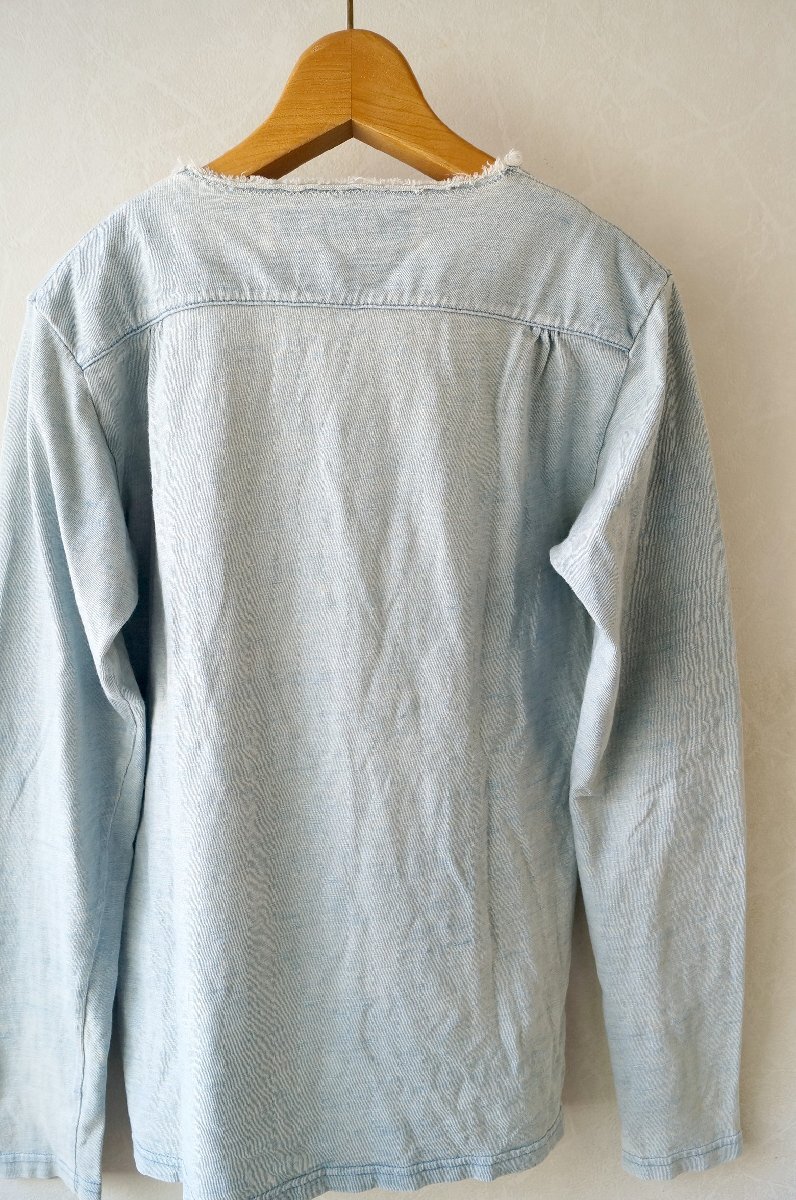 ★送料無料!! KAPITAL / キャピタル*ダメージ/ペイント加工 デニムカットソーブルー XS*古着のgplus広島　2511t4_画像5