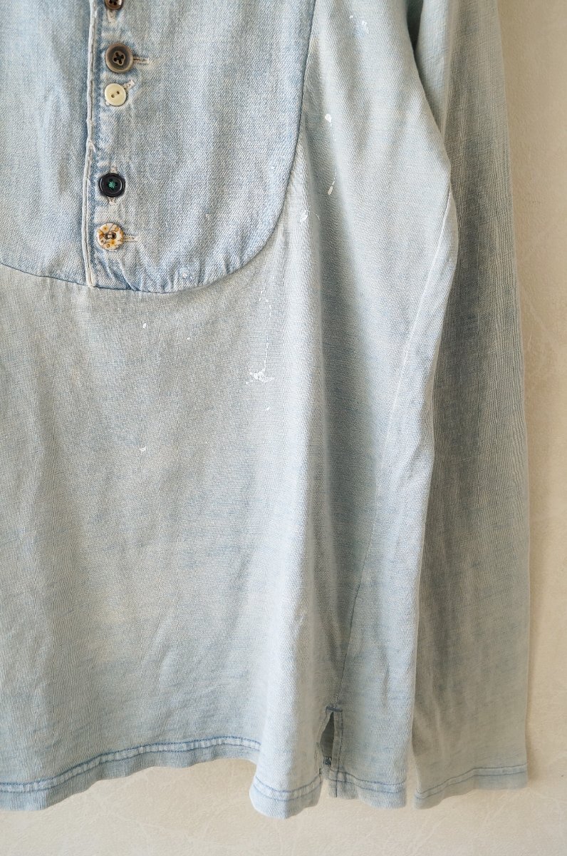 ★送料無料!! KAPITAL / キャピタル*ダメージ/ペイント加工 デニムカットソーブルー XS*古着のgplus広島　2511t4_画像4