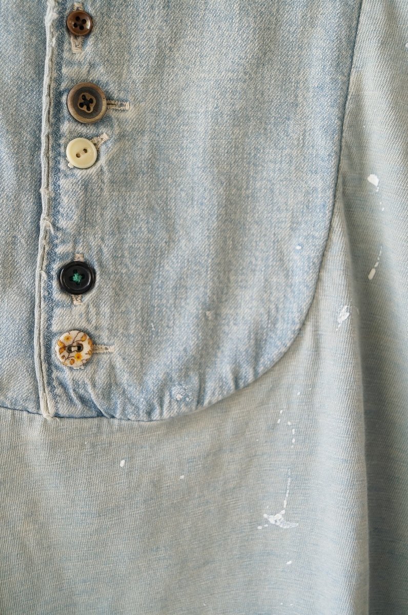 ★送料無料!! KAPITAL / キャピタル*ダメージ/ペイント加工 デニムカットソーブルー XS*古着のgplus広島　2511t4_画像7