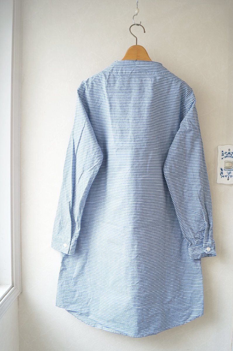 ★送料無料!! nisica (ニシカ) *ナチュラルコットン ボーダーシャツ チュニック/ ブルー /1* 古着のgplus広島 2511t3_画像2