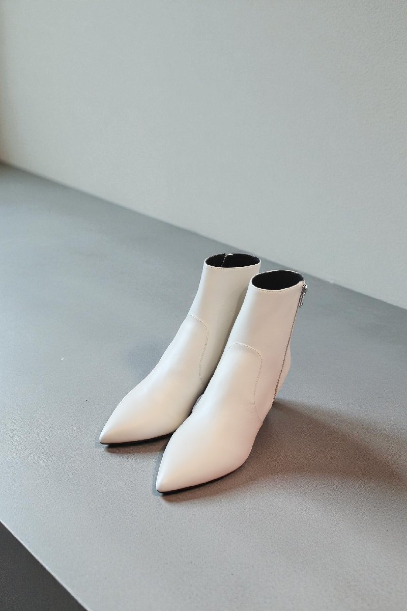 ★オールセインツ　*レザー　サイドジップ　ショートブーツ/size;40　白*　古着のgplus広島　2511r2_画像1