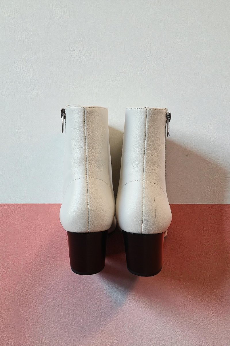 ★オールセインツ　*レザー　サイドジップ　ショートブーツ/size;40　白*　古着のgplus広島　2511r2_画像3