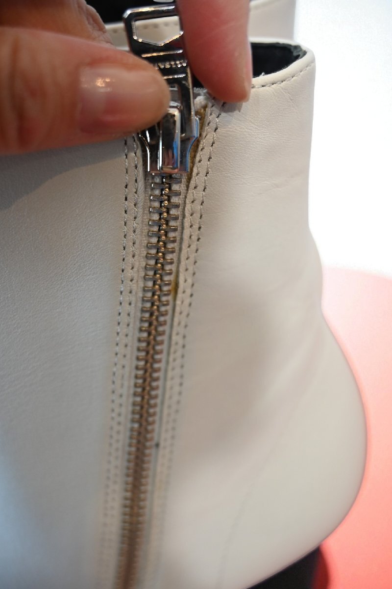 ★オールセインツ　*レザー　サイドジップ　ショートブーツ/size;40　白*　古着のgplus広島　2511r2_画像8