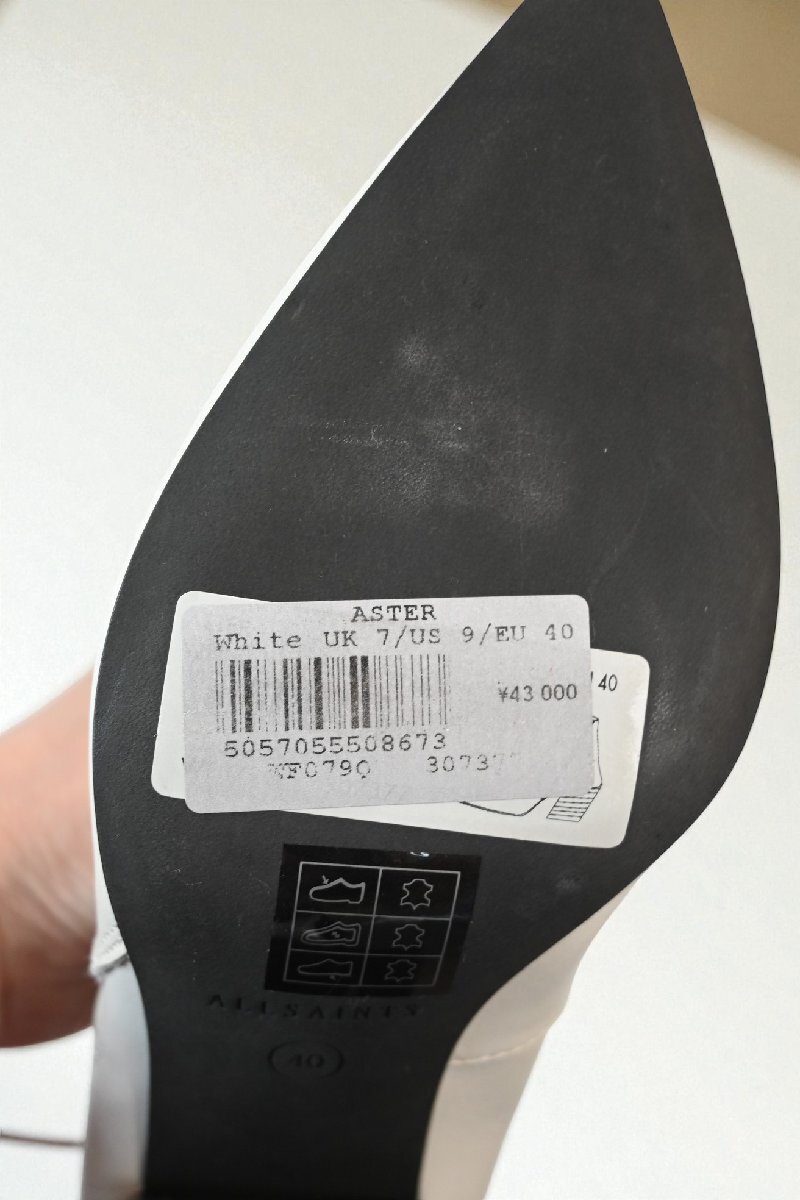 ★オールセインツ　*レザー　サイドジップ　ショートブーツ/size;40　白*　古着のgplus広島　2511r2_画像6