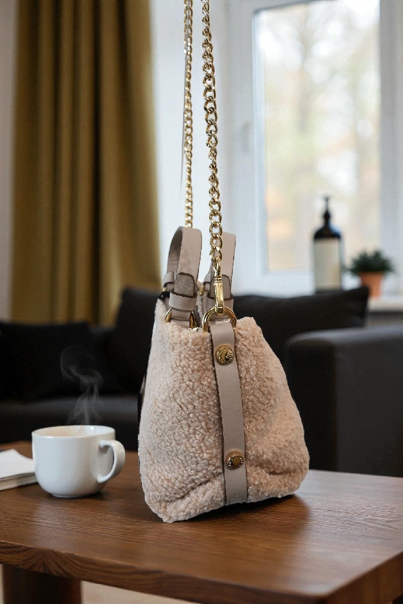 ★タグ有　未使用　2022年　LORISTELLA/AP STUDIO *ボアチェーン2wayバッグ　ベージュ//定価￥16.500*　古着のgplus広島　2511r3_画像4