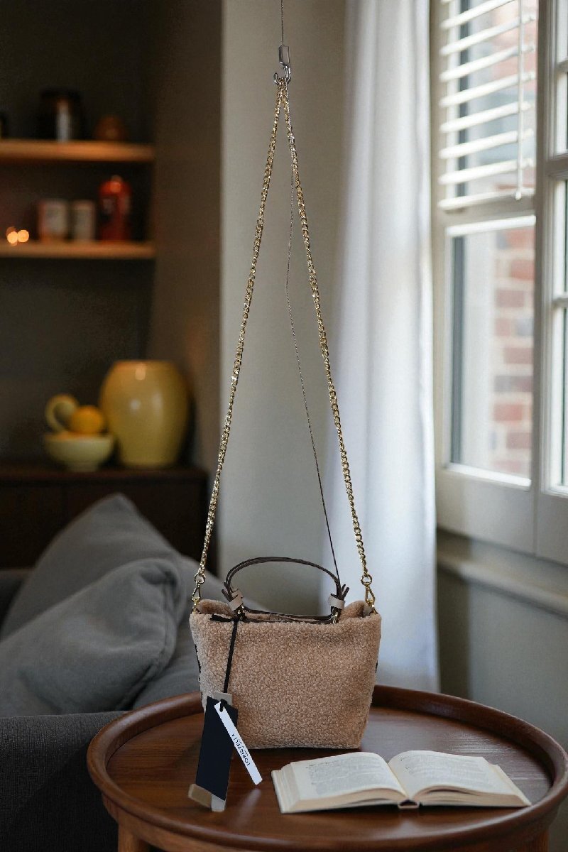 ★タグ有　未使用　2022年　LORISTELLA/AP STUDIO *ボアチェーン2wayバッグ　ベージュ//定価￥16.500*　古着のgplus広島　2511r3_画像2