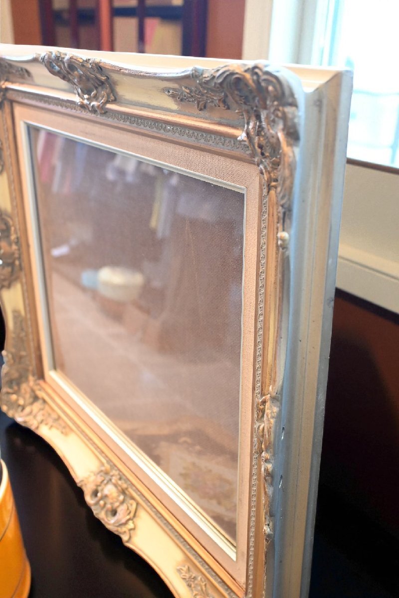 ○豪華な金色の木製額　①　画用紙用　文様柄　エスアンドエフ　高級輸入額縁　半切　内枠32.5x40cm　古道具のgplus広島 2511i_画像2