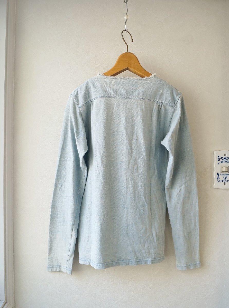 ★送料無料!! KAPITAL / キャピタル*ダメージ/ペイント加工 デニムカットソーブルー XS*古着のgplus広島　2511t4_画像2