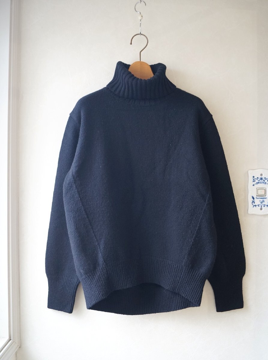 ★ ユナイテッドアローズ *秋冬 カシミヤ混ウール バイアスタートルネックニット　/黒 /定価\19,800*　古着のgplus広島　2511t1　_画像1