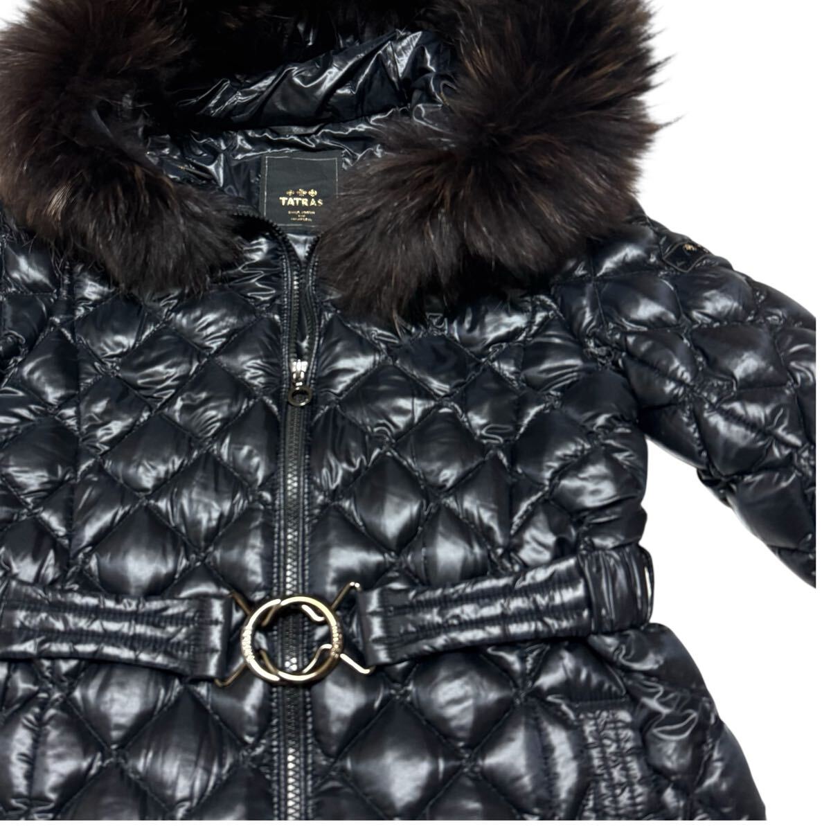 1円〜　極美品 タトラス DEADIA キルティング ダウンコート ファー付き 03 TATRAS ブラック ダウンジャケット Aライン ダウンジャケット _画像8