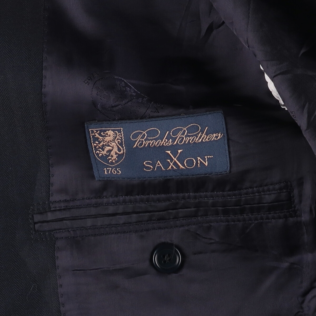 古着 ブルックスブラザーズ Brooks Brothers 1818 ヘリンボーン 紺ブレザー テーラードジャケット USA製 42/36 メンズL相当 /eaa592281_画像5