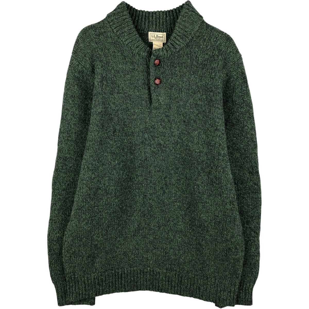 古着 90~00年代 エルエルビーン L.L.Bean ヘンリーネック ラムウールニットセーター メンズM相当 ヴィンテージ /eaa593547_画像1