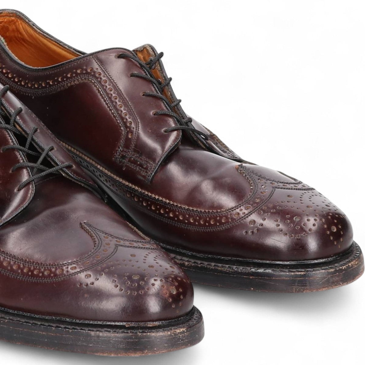 古着 70年代 フローシャイム インペリアル フルブローグ Vクリート コードバン ウイングチップシューズ メンズ28.5cm相当 /svb001115_画像5