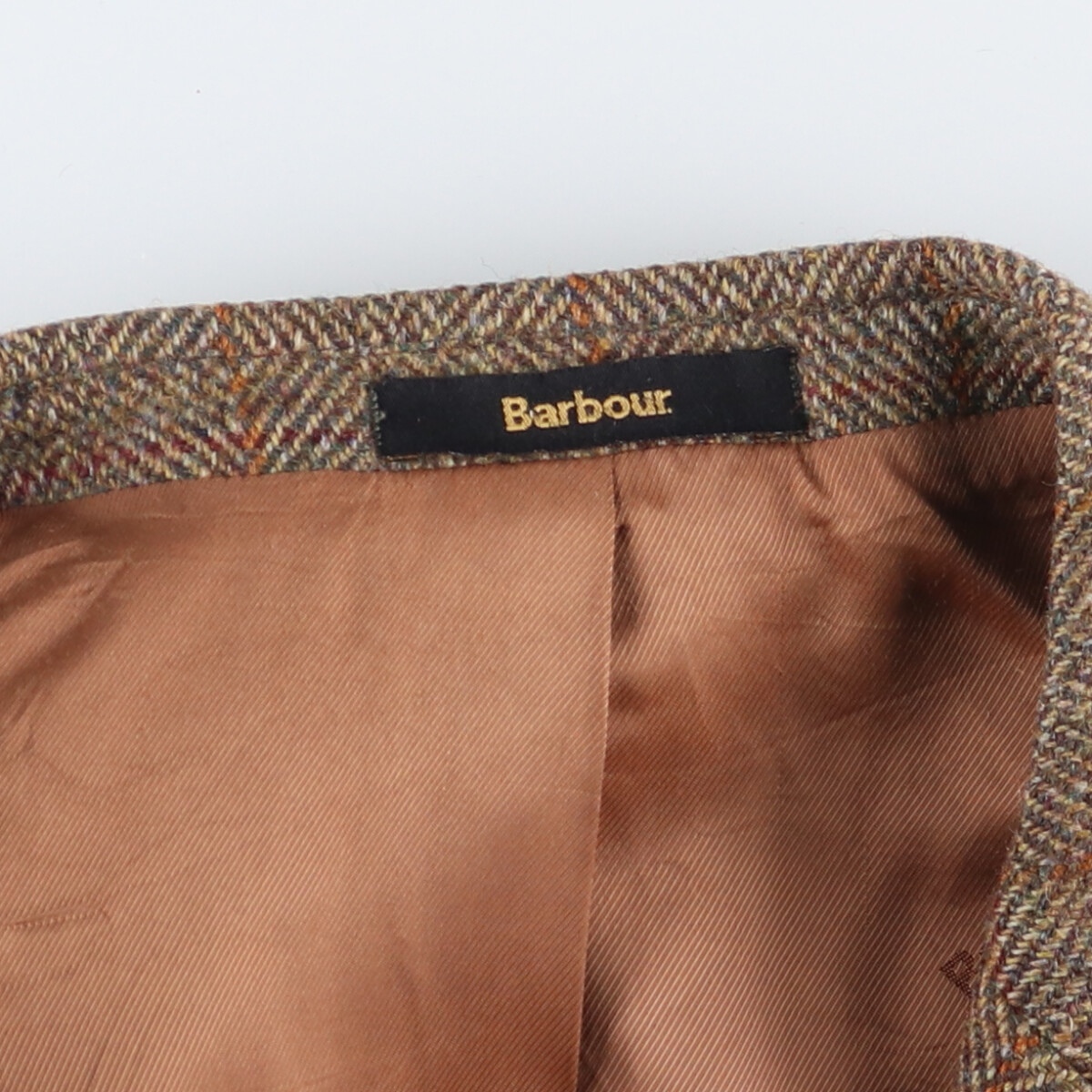 古着 バブアー Harris Tweed ハリスツイード 3ワラント ヘリンボーン チェック柄 ウールテーラードジャケット メンズL相当 /eaa593983_画像5