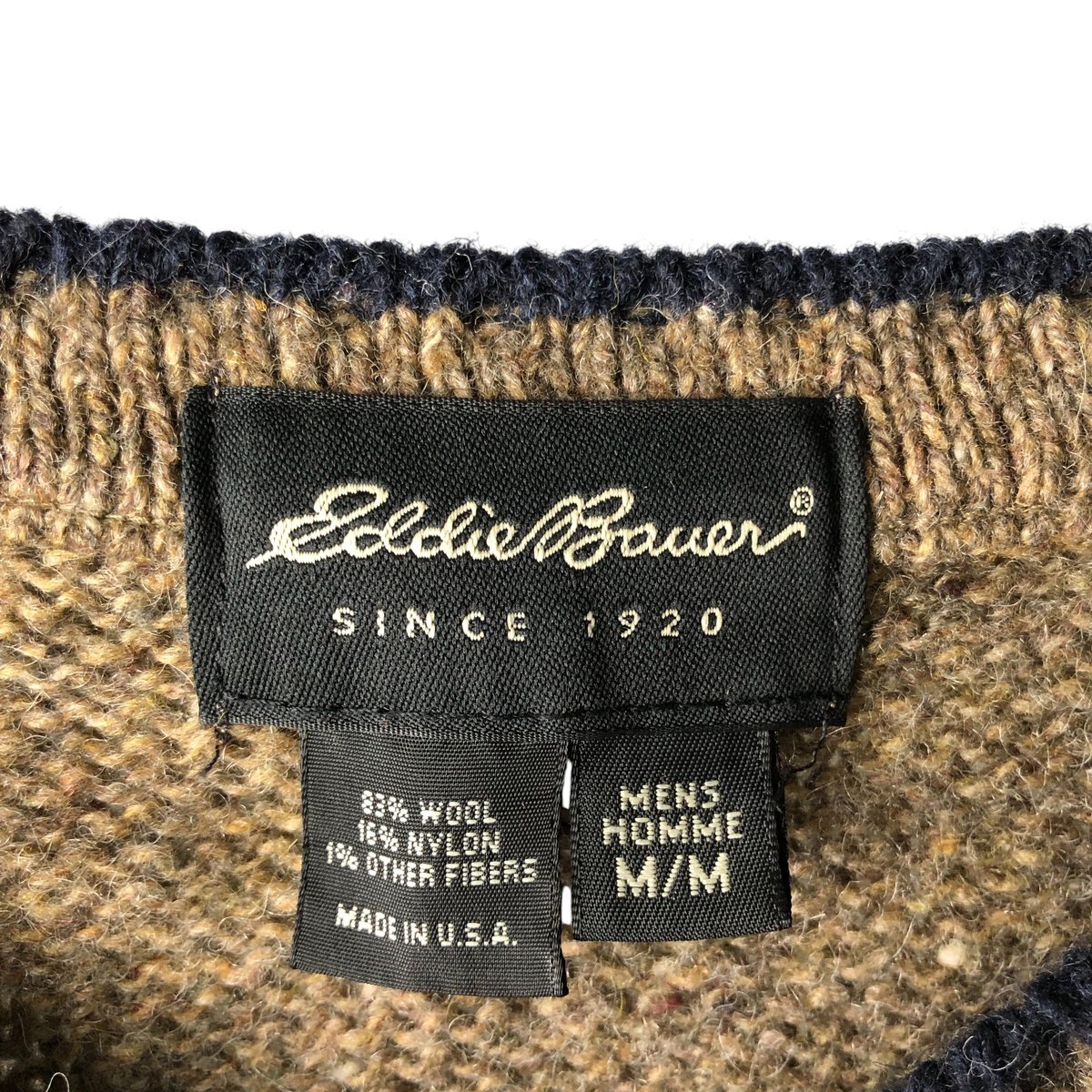 古着 90年代 エディーバウアー Eddie Bauer Vネック ウールニットセーター USA製 メンズM相当 ヴィンテージ /eaa593351_画像3