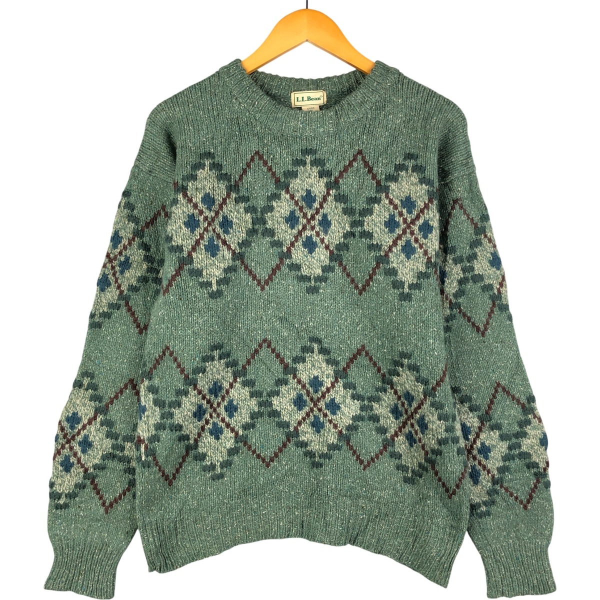 古着 70~80年代 エルエルビーン L.L.Bean アーガイル柄 ウールニットセーター メンズM相当 ヴィンテージ /eaa600147_画像1