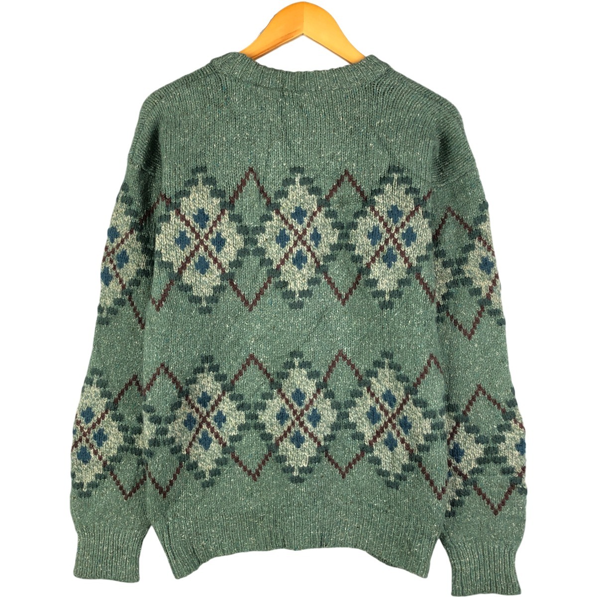 古着 70~80年代 エルエルビーン L.L.Bean アーガイル柄 ウールニットセーター メンズM相当 ヴィンテージ /eaa600147_画像2