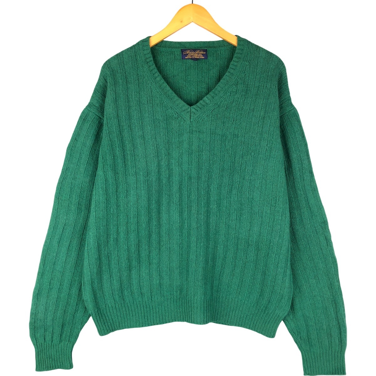  б/у одежда 90 годы Brooks Brothers Brooks Brothers V шея Ram шерсть вязаный свитер мужской M соответствует Vintage /eaa601211