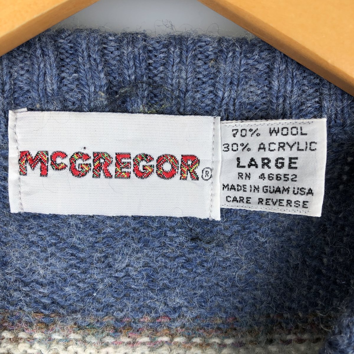 古着 マックレガー McGREGOR ボーダー柄 ウールニットセーター メンズL相当 ヴィンテージ /eaa601176_画像4