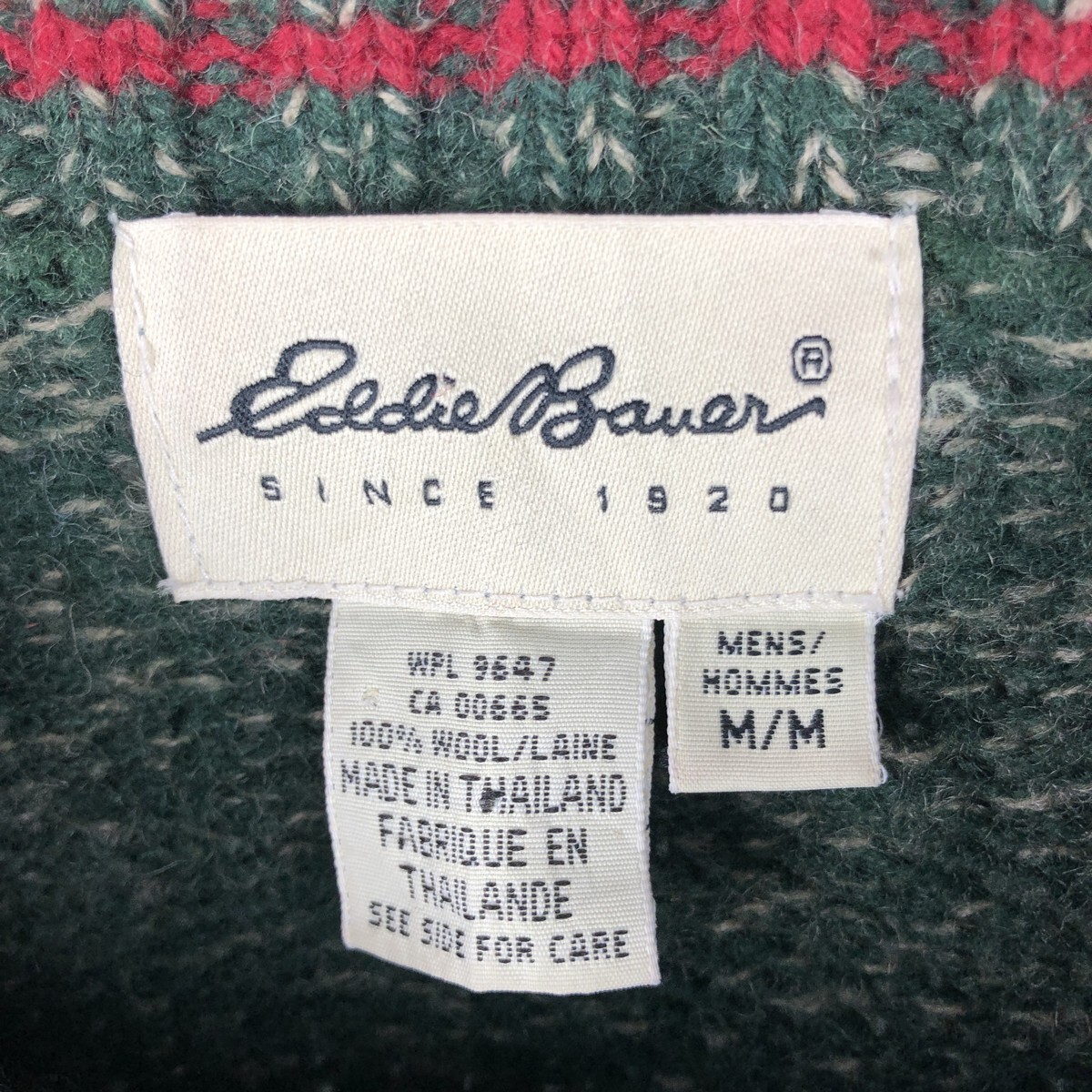 古着 90年代 エディーバウアー Eddie Bauer ウールニットセーター メンズM相当 ヴィンテージ /eaa600897_画像3