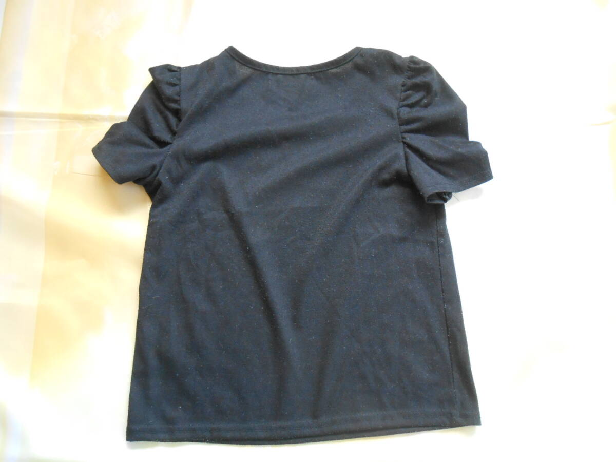 CD14◎AIRLY momo/エアリーモモ 半袖カットソー 袖フリル 黒 130㎝_画像4