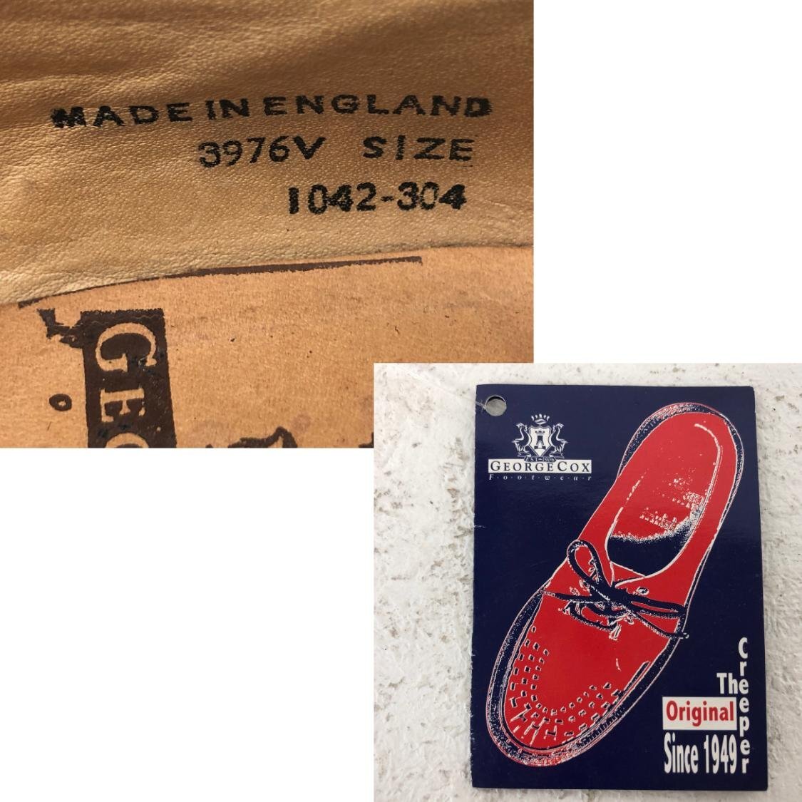 GEORGE COX ジョージコックス 3976 ブラックレザー × ホワイトレザー プレーンバックル仕様 SIZE: 6 ブラック/ホワイト MH632025110427_画像10