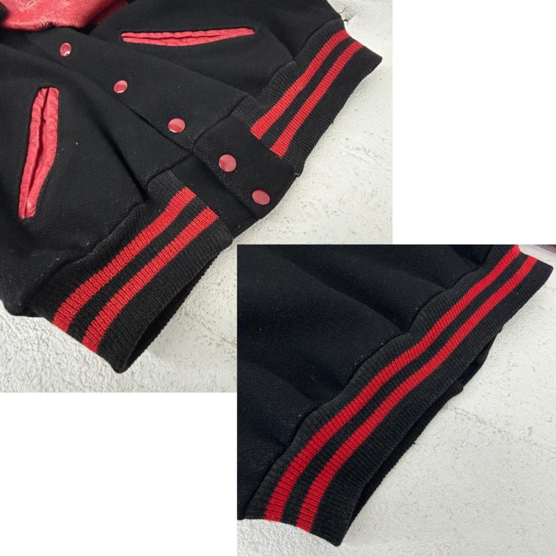 60s OLD DeLONG デロング レザージャケット スタジャン SIZE: 20 ブラック/レッド ヴィンテージ OU632025112803_画像7