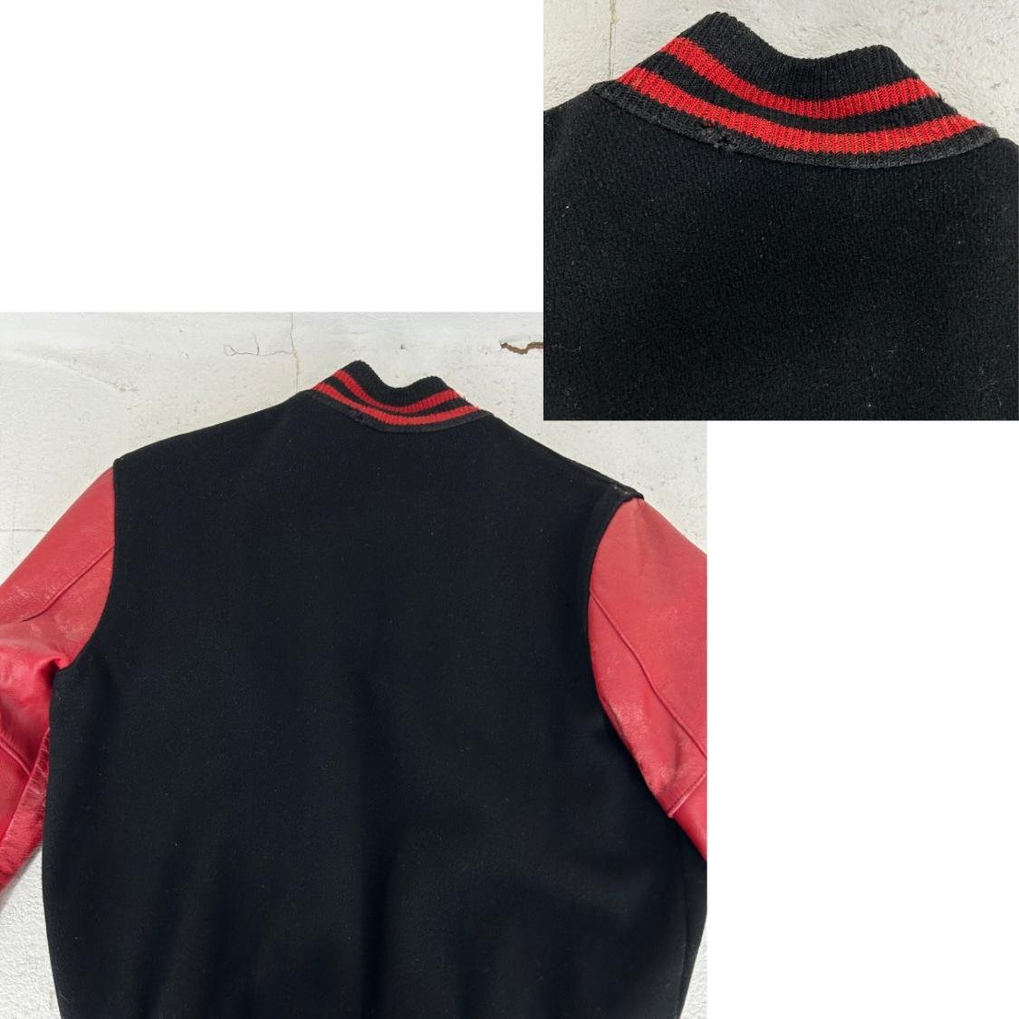 60s OLD DeLONG デロング レザージャケット スタジャン SIZE: 20 ブラック/レッド ヴィンテージ OU632025112803_画像9