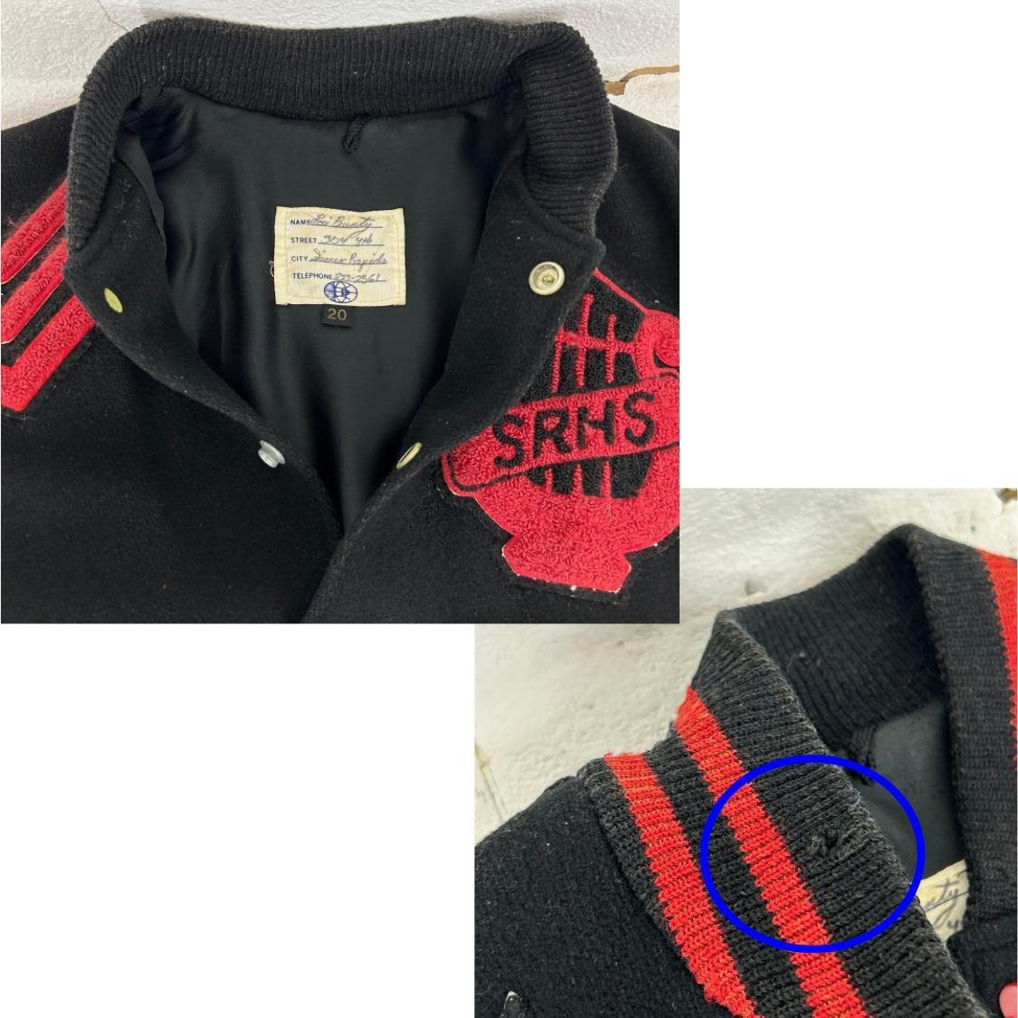 60s OLD DeLONG デロング レザージャケット スタジャン SIZE: 20 ブラック/レッド ヴィンテージ OU632025112803_画像3