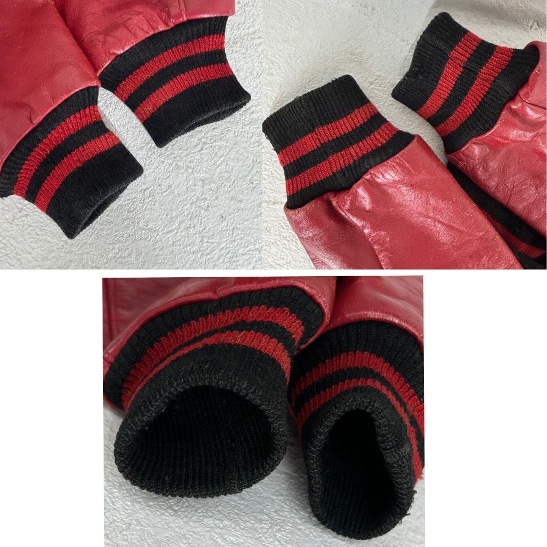 60s OLD DeLONG デロング レザージャケット スタジャン SIZE: 20 ブラック/レッド ヴィンテージ OU632025112803_画像6