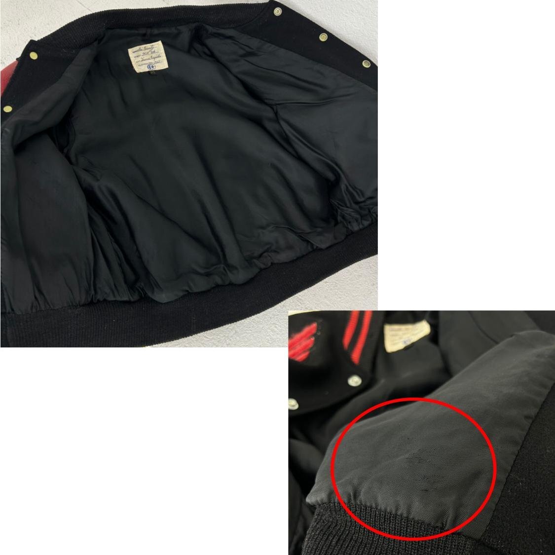 60s OLD DeLONG デロング レザージャケット スタジャン SIZE: 20 ブラック/レッド ヴィンテージ OU632025112803_画像8