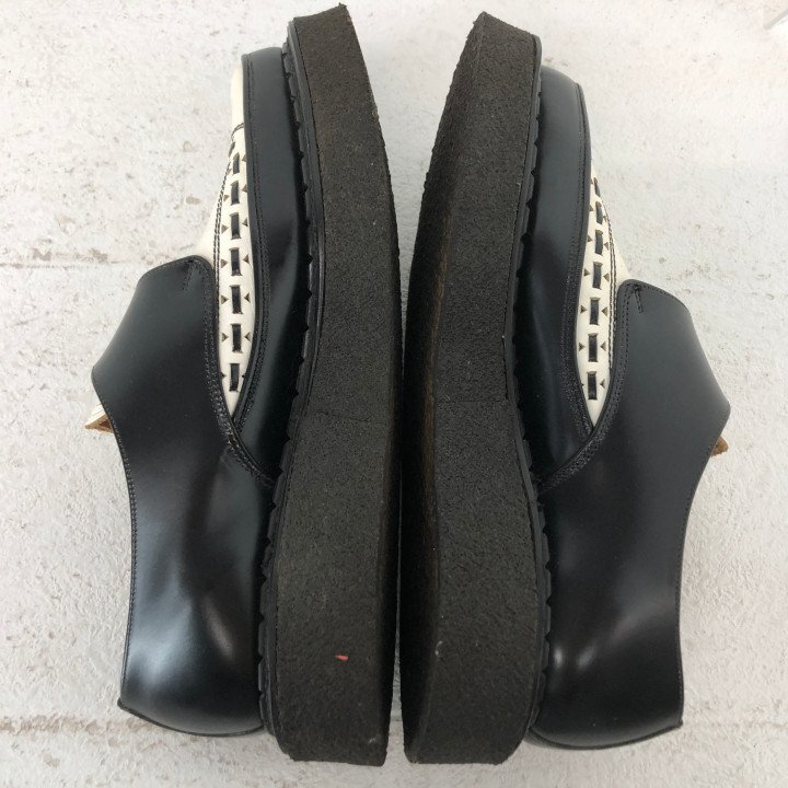 GEORGE COX ジョージコックス 3976 ブラックレザー × ホワイトレザー プレーンバックル仕様 SIZE: 6 ブラック/ホワイト MH632025110427_画像5