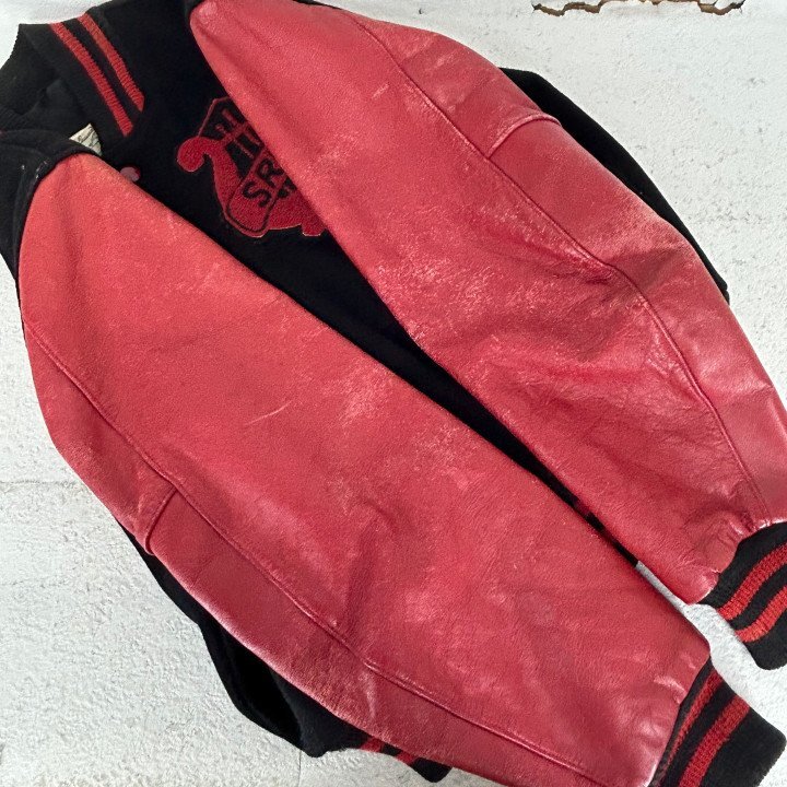 60s OLD DeLONG デロング レザージャケット スタジャン SIZE: 20 ブラック/レッド ヴィンテージ OU632025112803_画像4
