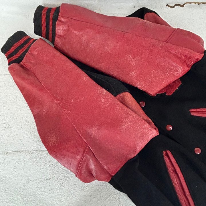 60s OLD DeLONG デロング レザージャケット スタジャン SIZE: 20 ブラック/レッド ヴィンテージ OU632025112803_画像5