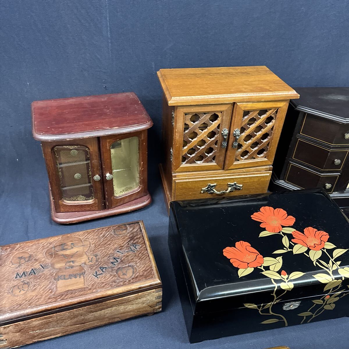 ◆オルゴール付 小物入れ アクセサリーボックス まとめ売り ジュエリー 収納 インテリア ケース ミュージックボックス 昭和レトロ 283-92_画像2