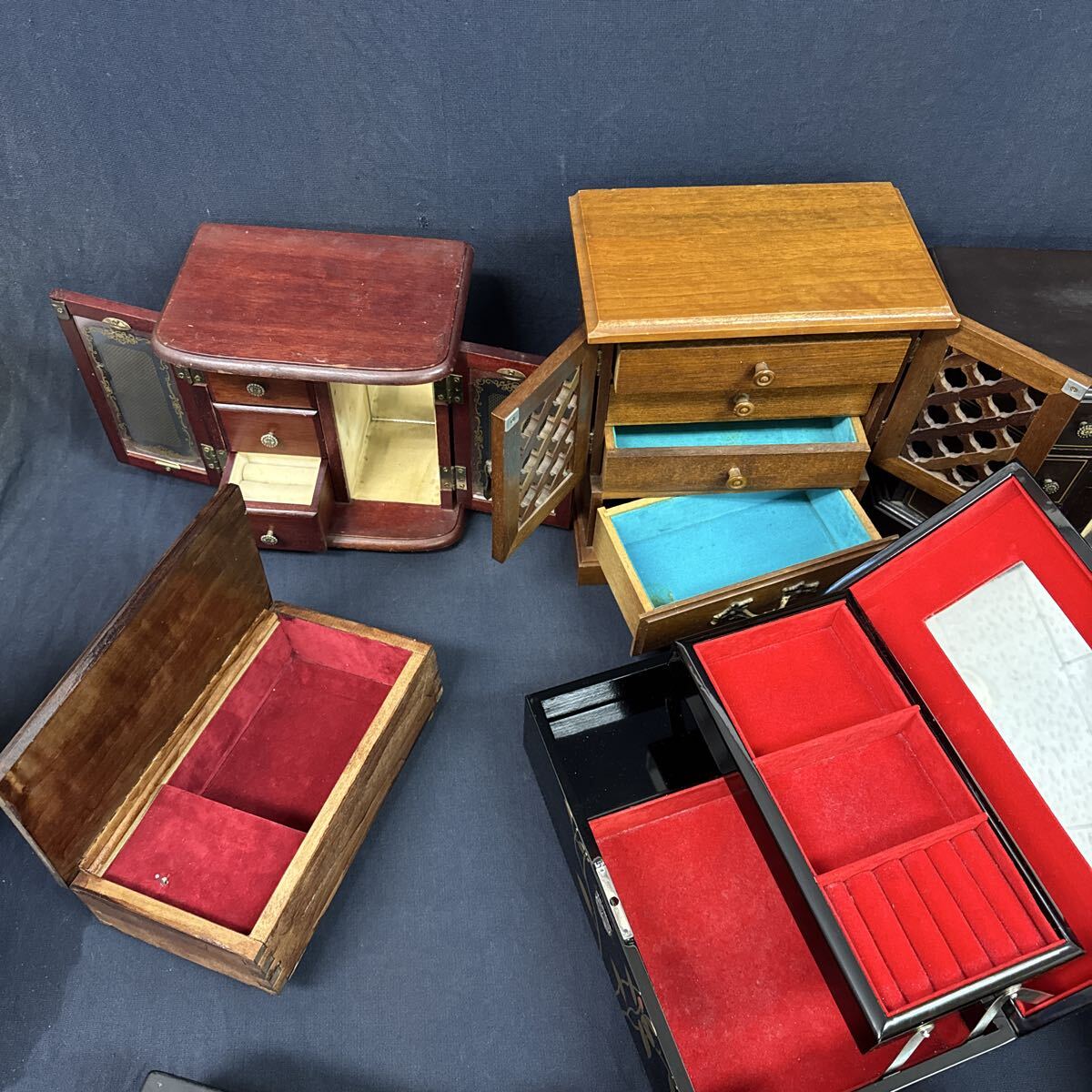 ◆オルゴール付 小物入れ アクセサリーボックス まとめ売り ジュエリー 収納 インテリア ケース ミュージックボックス 昭和レトロ 283-92_画像3