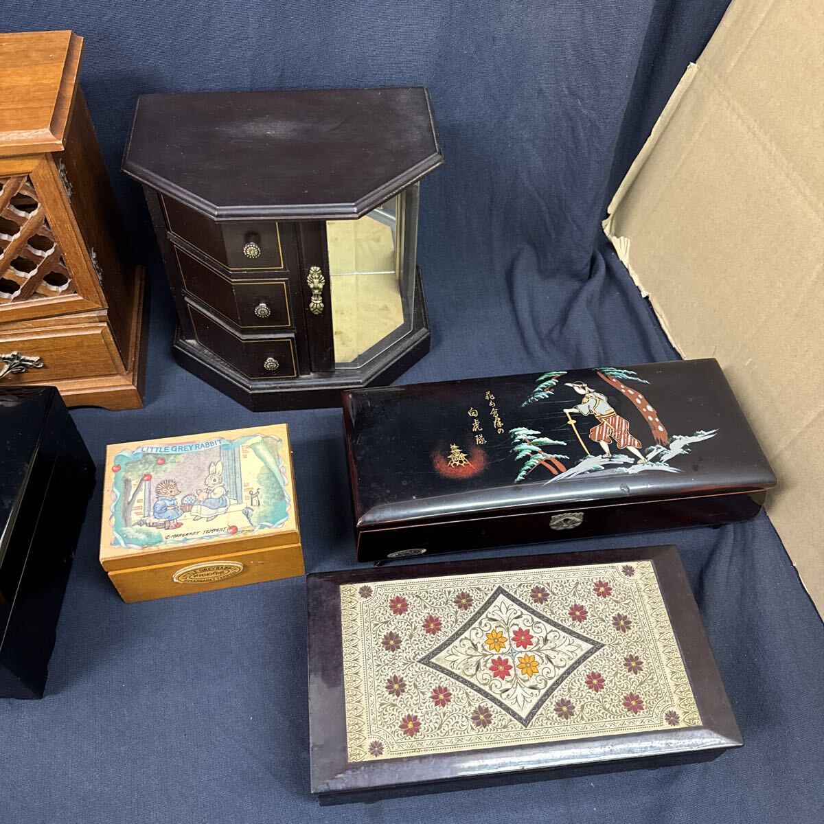 ◆オルゴール付 小物入れ アクセサリーボックス まとめ売り ジュエリー 収納 インテリア ケース ミュージックボックス 昭和レトロ 283-92_画像5