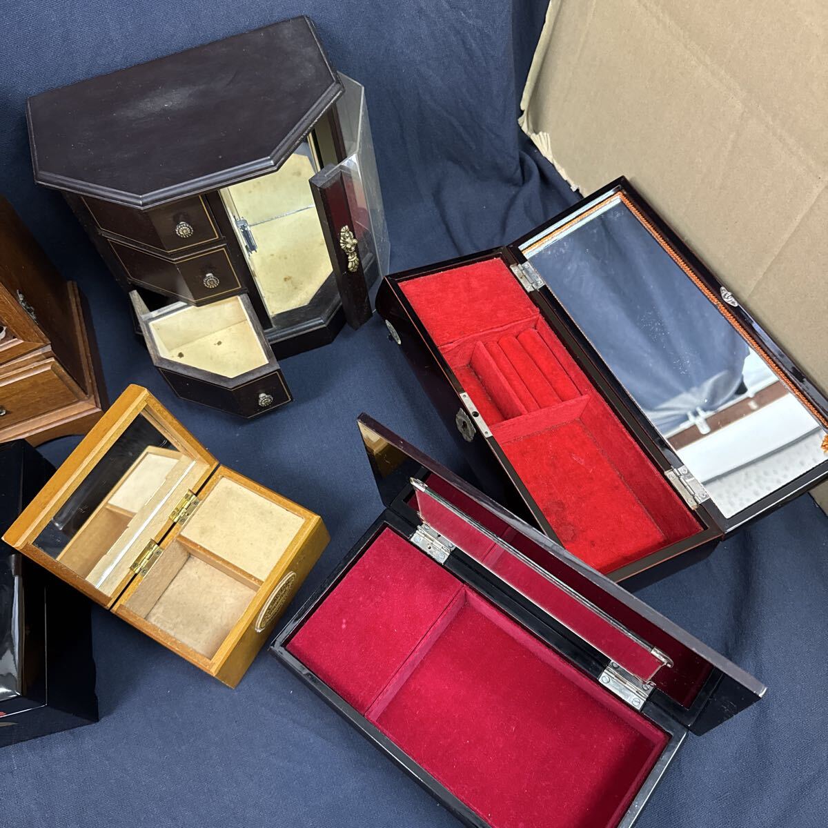 ◆オルゴール付 小物入れ アクセサリーボックス まとめ売り ジュエリー 収納 インテリア ケース ミュージックボックス 昭和レトロ 283-92_画像6