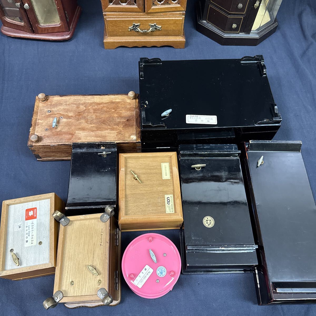 ◆オルゴール付 小物入れ アクセサリーボックス まとめ売り ジュエリー 収納 インテリア ケース ミュージックボックス 昭和レトロ 283-92_画像9