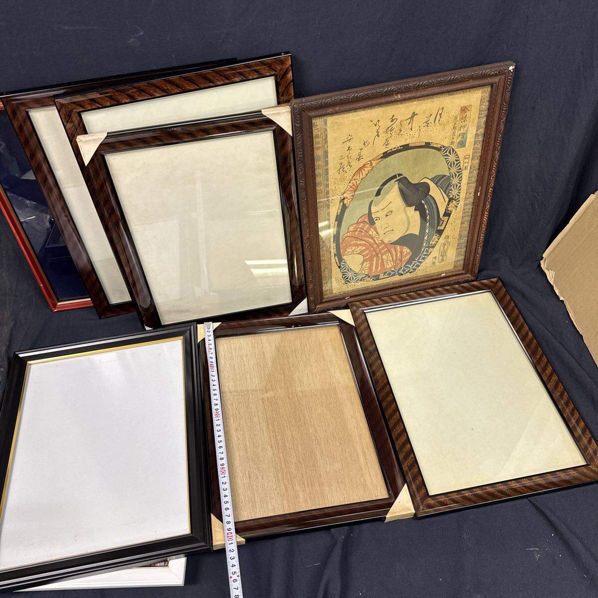 ◆中古 額縁 まとめ売り 18点セット 賞状 絵画 ポスター 色紙 パズル 木製 アート フレーム 壁掛 インテリア 和風 レトロ 飾り 286-70_画像4