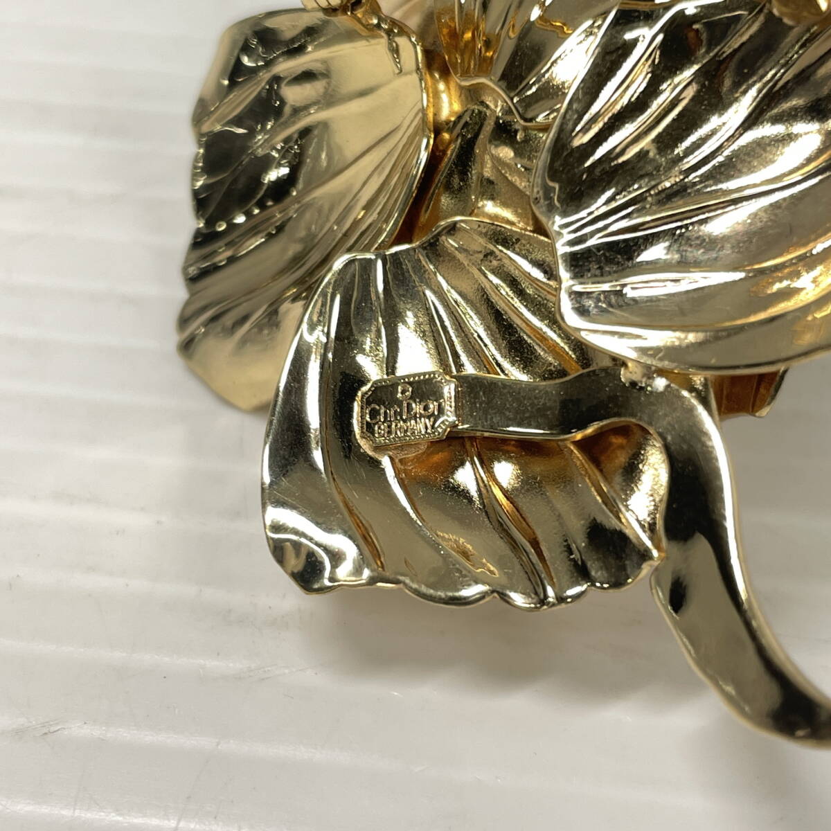 2511M0717 ChristianDior Christian Dior роза узор брошь Gold цвет масса примерно 34.4g античный 