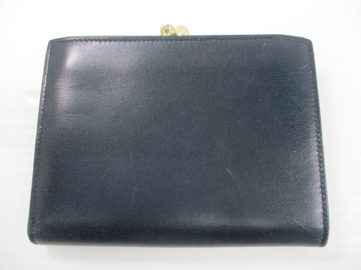 2510M4118 CELINE セリーヌ がま口 二つ折り財布 レザー ネイビー_画像2