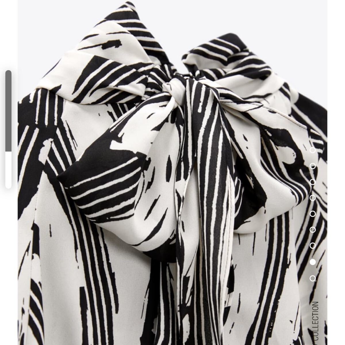 ■*【使用少】ZARAザラ リボン付きプリント柄ブラウス XSサイズ*■_画像2