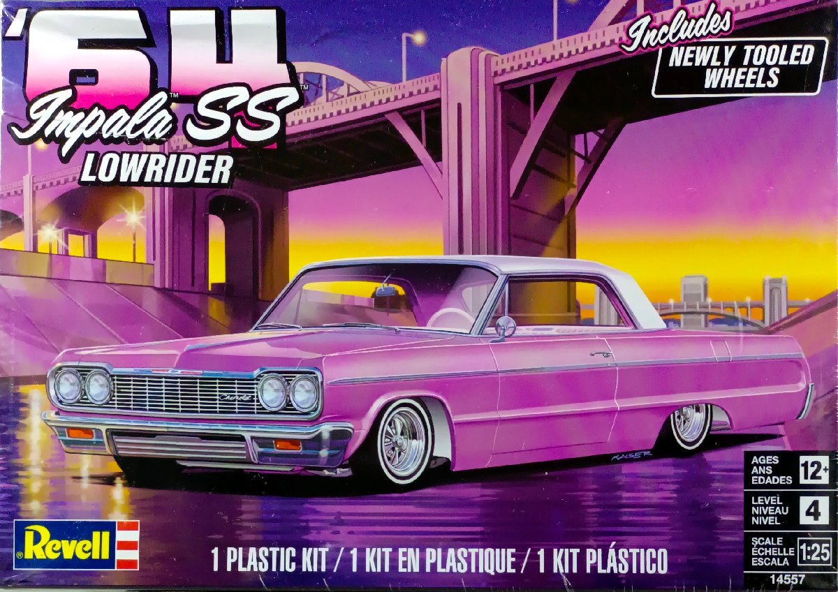 '64 インパラ SS ローライダー 新金型ホィール入り 1/25 アメリカレベル_画像1