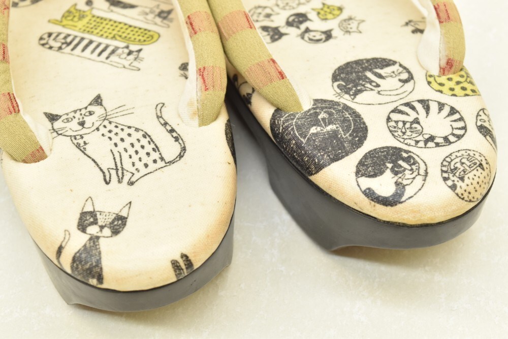 1円 草履 ウレタン草履 カジュアル L寸 猫 和装小物 着物 同梱可 【着物ひととき】 50911_画像3