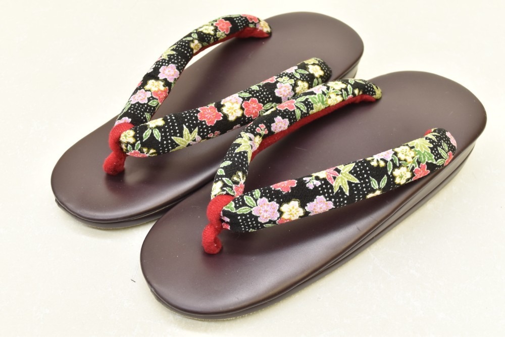 1円 草履 2点 ウレタン カジュアル L寸 お洒落 着物 和装小物 同梱可 【着物ひととき】 50925_画像5