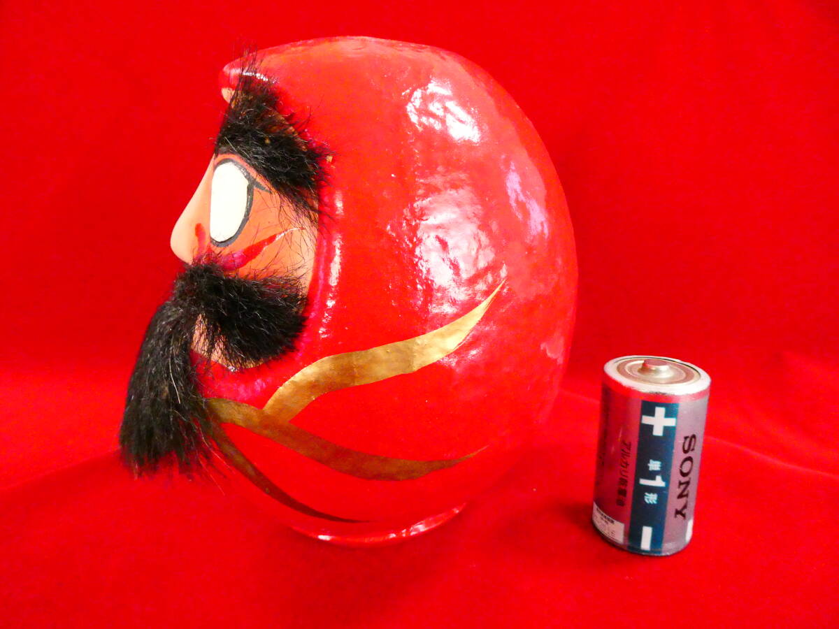 美品　当時物　元祖　静岡張子　毛付だるま　髭だるま　沢屋　9号　静岡市　箱付　郷土玩具　張子_画像3